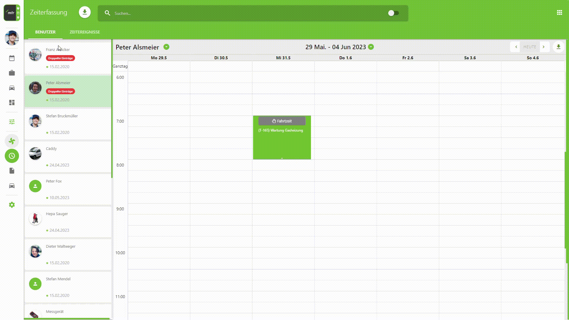 Zeiterfassung im mfrPortal